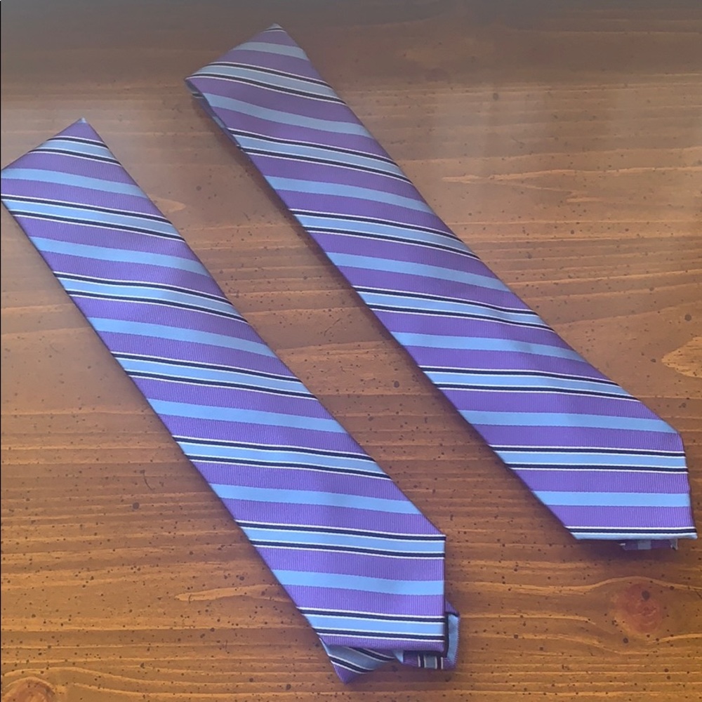 NWT 2 Matching ties!  Light blue & purple striped